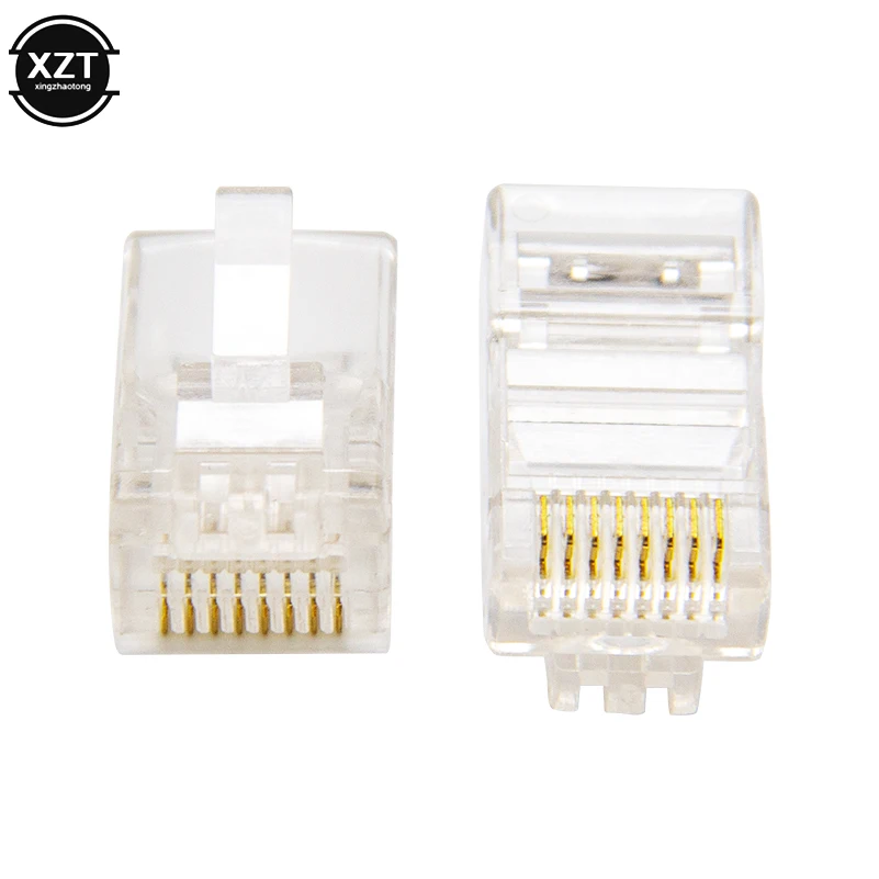50 шт./100 шт./лот RJ45 стандартные кабели Ethernet модульный разъем сетевой для UTP Cat5 Cat5e