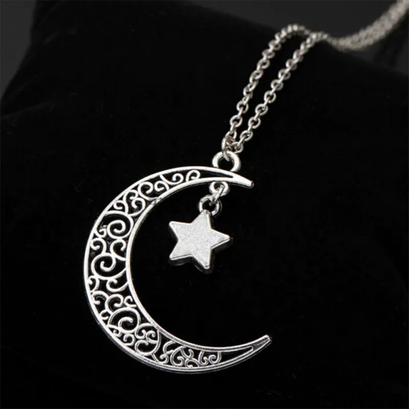 Fashion Filigree Moon & Star Pendant Necklace Celestial Jewelry Fit Women Gifts Best Friend Bijoux Romantic Gift For Women
Fashion Filigree Moon & Star Pendant Necklace Celestial Jewelry Fit Women Gifts Best Friend Bijoux Romantic Gift For Women
