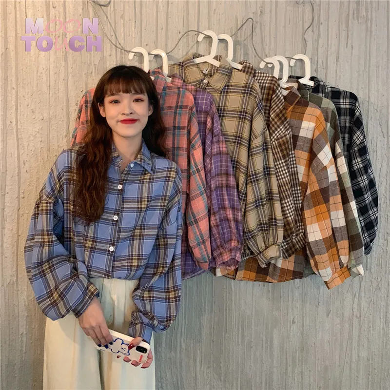 Vintage Cotton Plaid Shirt Female Oversize Tops Women Long sleeve Girls Blouse Plus Size Spring Women Blouses femme Blusas 2021
Vintage Cotton Plaid Shirt Female Oversize Tops Women Long sleeve Girls Blouse Plus Size Spring Women Blouses femme Blusas 2021