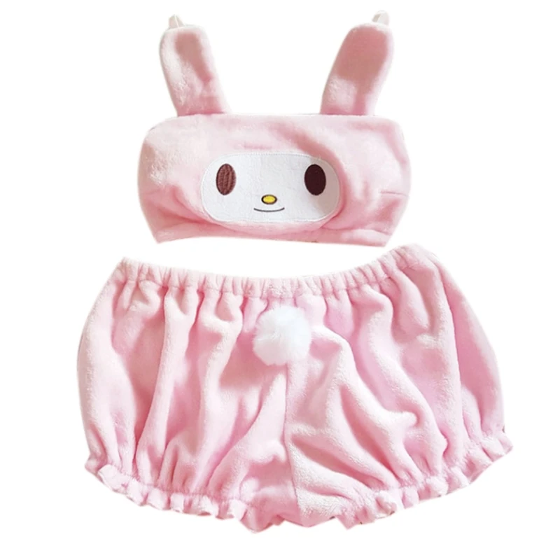 Women Kawaii Anime Plush Pajamas Set Sweet Bunny Ears Velvet Tube Top Bra Bloomers Shorts Sleepwear Cosplay Lingerie L41B
Women Kawaii Anime Plush Pajamas Set Sweet Bunny Ears Velvet Tube Top Bra Bloomers Shorts Sleepwear Cosplay Lingerie L41B