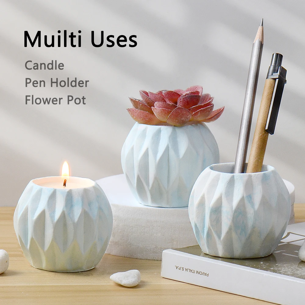 Concrete Geometric Planter Mould Handmade Cement Candlestick Mold Desktop Pen Holder Decoration Tool
Concrete Geometric Planter Mould Handmade Cement Candlestick Mold Desktop Pen Holder Decoration Tool
