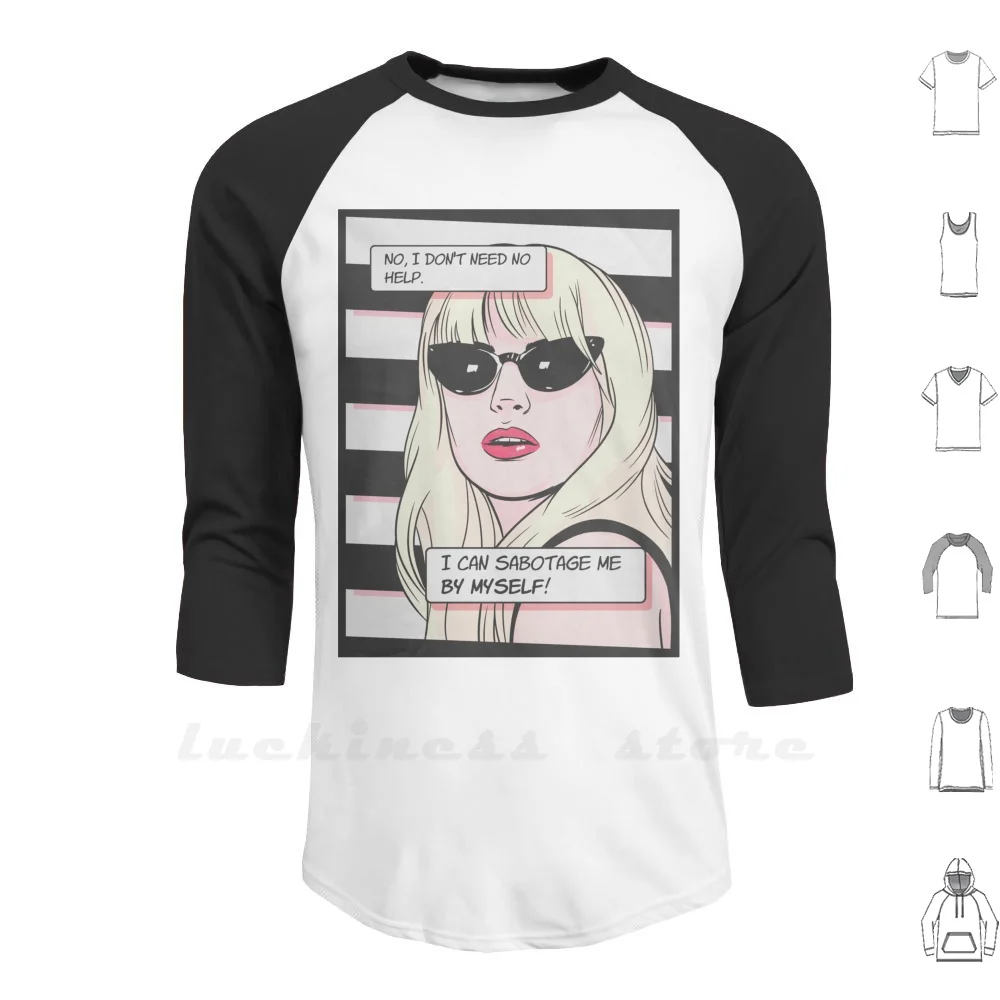 

No Help Hoodies Long Sleeve Glasses Lyrics Song Pop Rock Blonde Vintage Old New Cool Lipstick