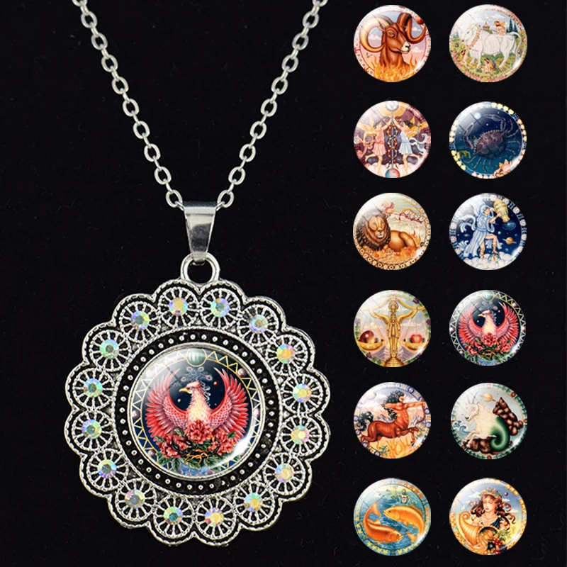 12 Zodiac Sign Flower Pendant Necklace 12 Constellation Long Chains Necklace for Women Party Vacation Gifts Jewelry Accessories
12 Zodiac Sign Flower Pendant Necklace 12 Constellation Long Chains Necklace for Women Party Vacation Gifts Jewelry Accessories