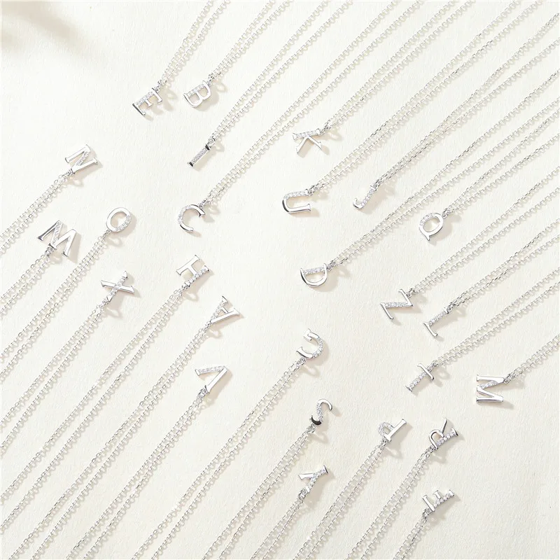 Genuine 925 Sterling Silver Initial Letter Pendant Necklace A-Z Letter Shiny Clavicle Chain For Ladies Exquisite Jewelry Gift
Genuine 925 Sterling Silver Initial Letter Pendant Necklace A-Z Letter Shiny Clavicle Chain For Ladies Exquisite Jewelry Gift