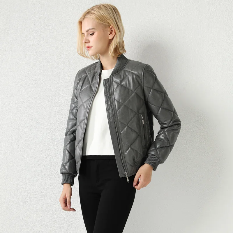 SHZQ Leather Women's Coat Short 2021 New Korean Early Spring Baseball Sheep Skin Motorcycle Jacket with Cotton
SHZQ Leather Women's Coat Short 2021 New Korean Early Spring Baseball Sheep Skin Motorcycle Jacket with Cotton