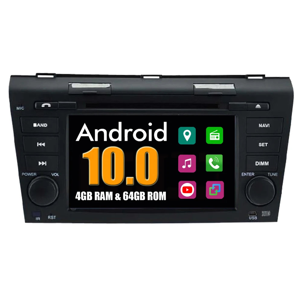RoverOne автомобильный DVD GPS для Mazda 3 Axela 2003 2009 Android 10 Восьмиядерный 4G + 64G Радио Стерео
