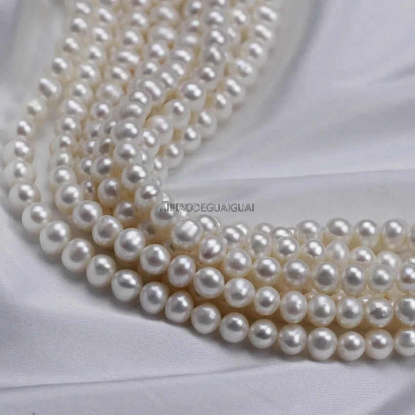 APDGG Genuine wholesale 5strands 7mm AA round pearl strands loose beads women lady jewelry DIY
APDGG Genuine wholesale 5strands 7mm AA round pearl strands loose beads women lady jewelry DIY