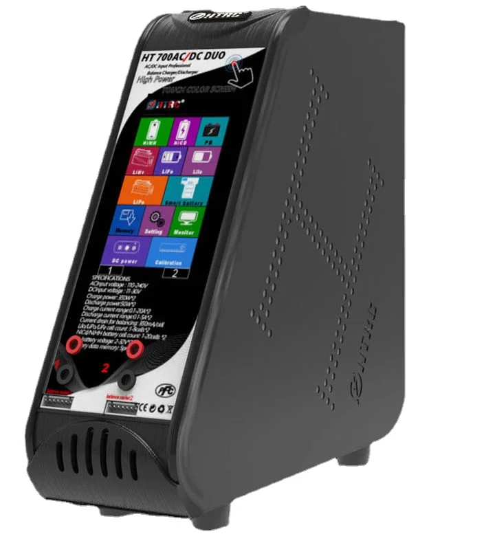 Умное балансирующее зарядное устройство HTRC HT700AC DC DUO, Оригинальный сенсорный ЖК-экран
Умное балансирующее зарядное устройство HTRC HT700AC DC DUO, Оригинальный сенсорный ЖК-экран