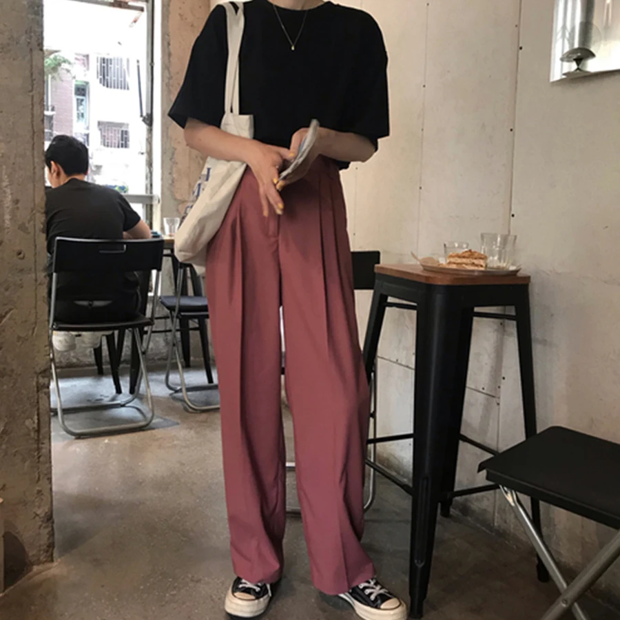 Korean Loose Solid Wide Leg Pants Woman Stylish High Waist Slim Gray Pants Ladies Nordic Pocket Button Temperament Pants Women
Korean Loose Solid Wide Leg Pants Woman Stylish High Waist Slim Gray Pants Ladies Nordic Pocket Button Temperament Pants Women