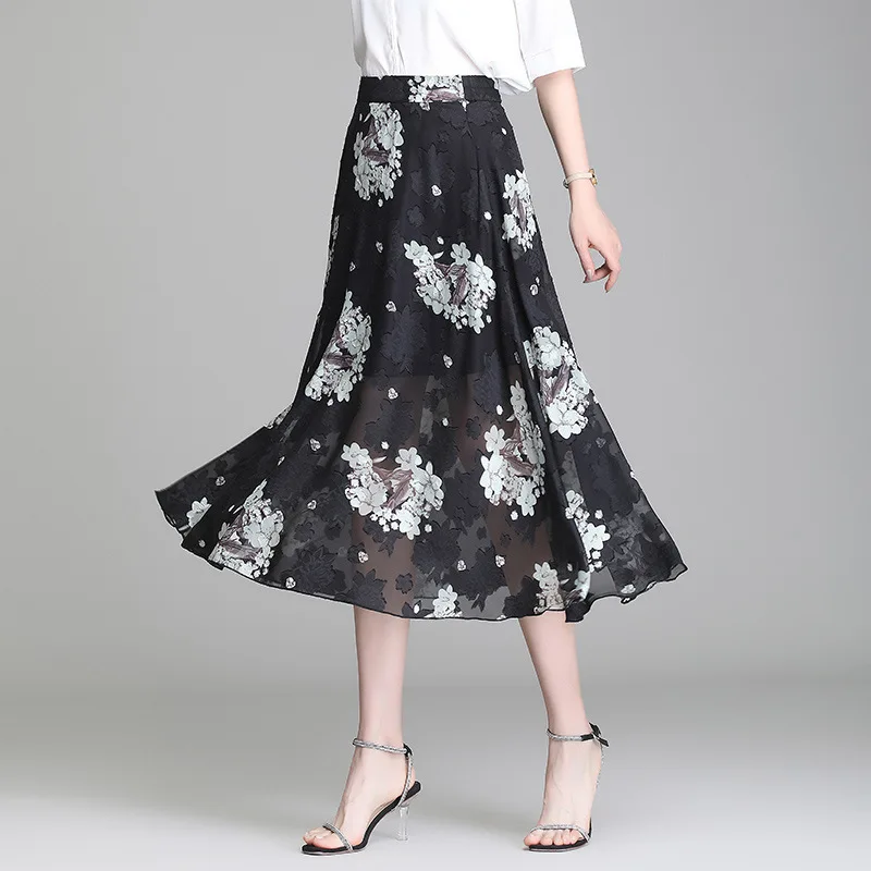 Floral Long Skirt Women 2021 Summer High Waisted Big Swing See Through Elegant Fashion Loose Vintage Skirts 6663
Floral Long Skirt Women 2021 Summer High Waisted Big Swing See Through Elegant Fashion Loose Vintage Skirts 6663