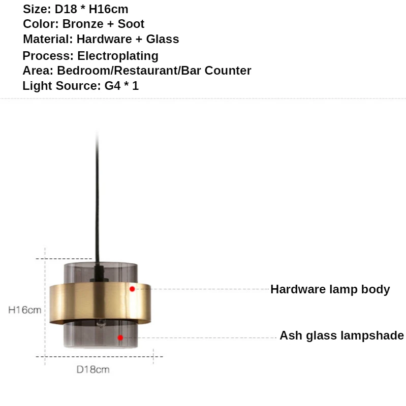 Glass Pendant Light Gold Nordic Decorate Bedroom Smoky Grey pendant lights Modern bar restaurant kitchen Ceiling Hanging lamps 
Glass Pendant Light Gold Nordic Decorate Bedroom Smoky Grey pendant lights Modern bar restaurant kitchen Ceiling Hanging lamps