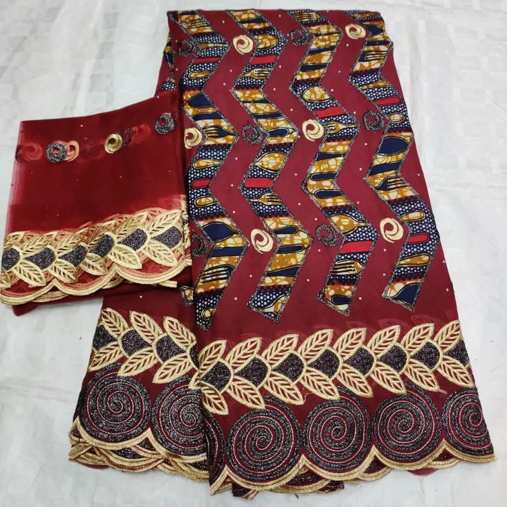 colourful embroidery wax cotton lace fabric 5+2yards swiss voile lace fabric with wax cloth for dress sewing material F1QZAP2911
colourful embroidery wax cotton lace fabric 5+2yards swiss voile lace fabric with wax cloth for dress sewing material F1QZAP2911