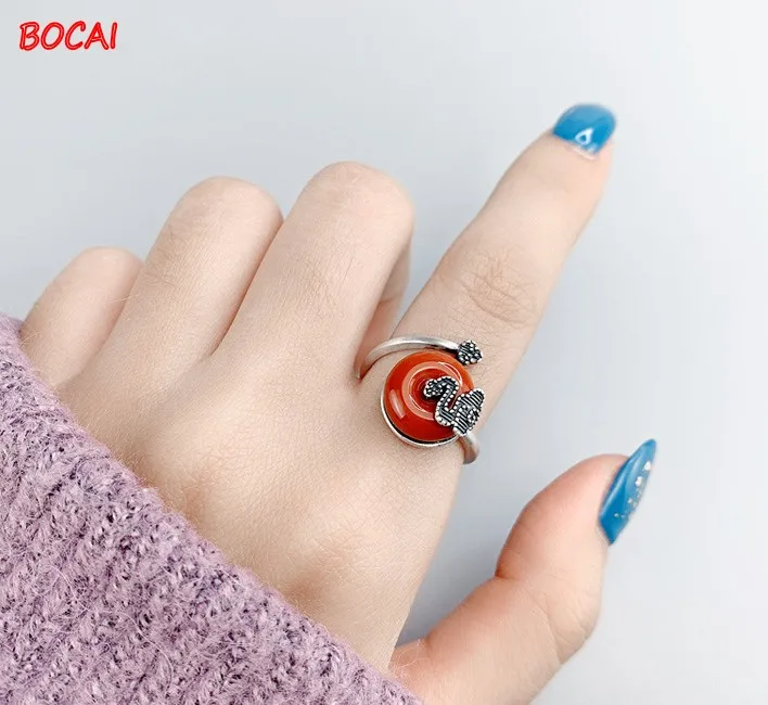 New S925 silver retro fashion auspicious cloud open ring female literary southern red agate index finger ring
New S925 silver retro fashion auspicious cloud open ring female literary southern red agate index finger ring