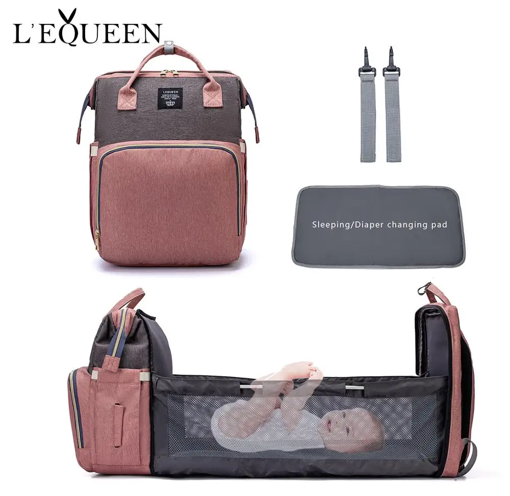 LEQUEEN Multifunctional Baby Bed Diaper Bags New Large Capacity Crib Design Mummy Bag Waterproof Nappy Backpack with Hooks Bag
LEQUEEN Multifunctional Baby Bed Diaper Bags New Large Capacity Crib Design Mummy Bag Waterproof Nappy Backpack with Hooks Bag