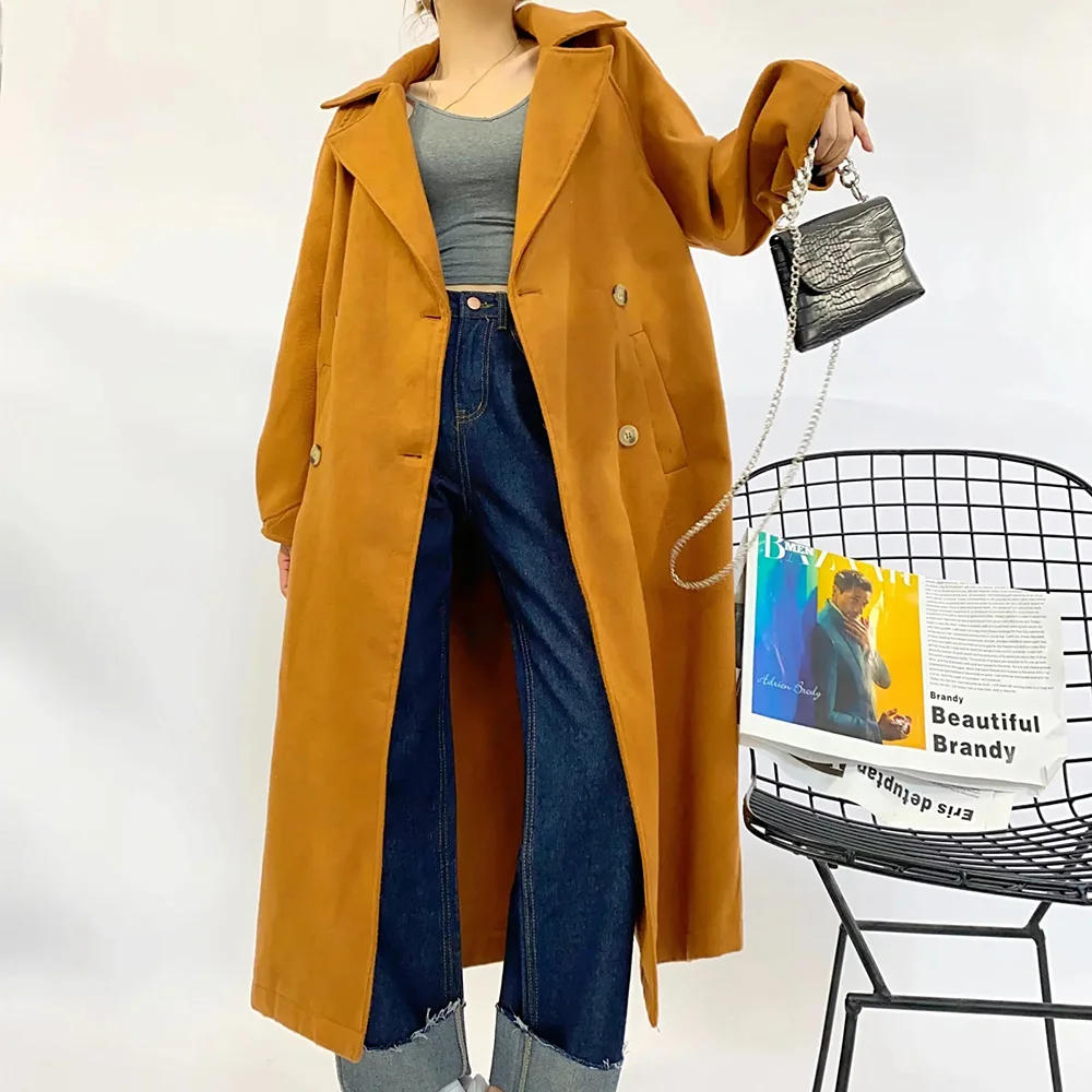 XIKOM 2021 Women Solid TurnDown Collar Double Breasted Long Sleeve Coat Female Vintage Streetwears Loose Long Outerwear
XIKOM 2021 Women Solid TurnDown Collar Double Breasted Long Sleeve Coat Female Vintage Streetwears Loose Long Outerwear