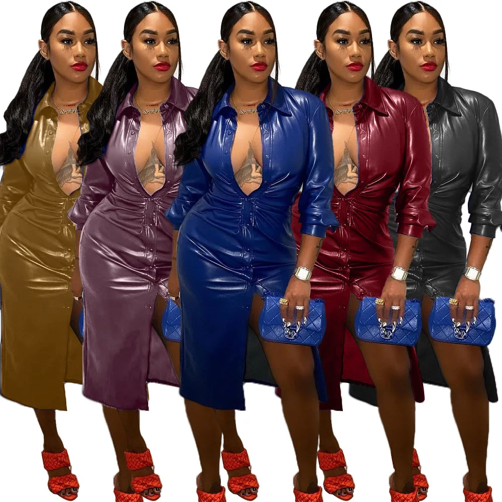 Leather Trench Coat Women Pu Leather Long Outwear Jacket Autumn Fall Winter Clothes Women Black Gold Coat Dress Windbreaker
Leather Trench Coat Women Pu Leather Long Outwear Jacket Autumn Fall Winter Clothes Women Black Gold Coat Dress Windbreaker