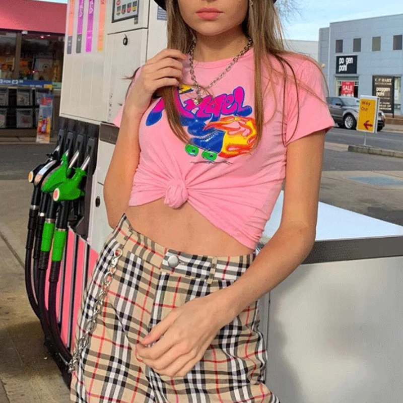 Women Angel Letter Printed Tees Summer Pink Short Tops Short Sleeve T-Shirts Fashion Slim Crop Top Casual Outdoor New y2k top
Women Angel Letter Printed Tees Summer Pink Short Tops Short Sleeve T-Shirts Fashion Slim Crop Top Casual Outdoor New y2k top