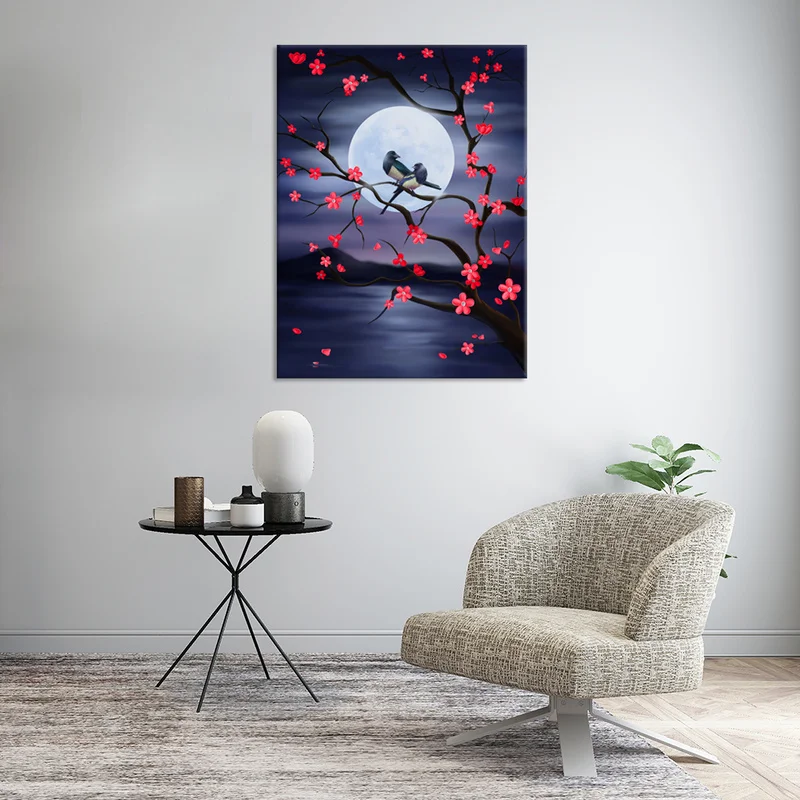 Landscape Canvas Painting Love Birds on Branch Wall Art Poster 1 Piece Red Flower Abstract Print Set Framed for Home Decor
Landscape Canvas Painting Love Birds on Branch Wall Art Poster 1 Piece Red Flower Abstract Print Set Framed for Home Decor