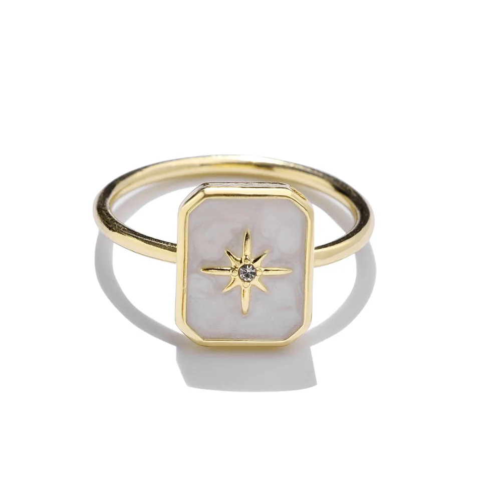 Summer Women Jewelry White Enamel Star Moon Rings New Fashion Geometric Finger Ring Size 7
Summer Women Jewelry White Enamel Star Moon Rings New Fashion Geometric Finger Ring Size 7