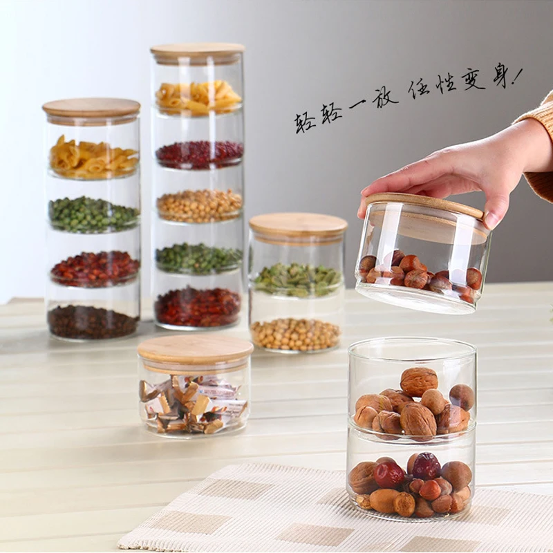 New1200 Ml 3-layer Glass Can Kitchen Food Bulk Container Set for Spice Dry Fruit Storage Tank Salad Bowl Box Mason Jars with Lid
New1200 Ml 3-layer Glass Can Kitchen Food Bulk Container Set for Spice Dry Fruit Storage Tank Salad Bowl Box Mason Jars with Lid