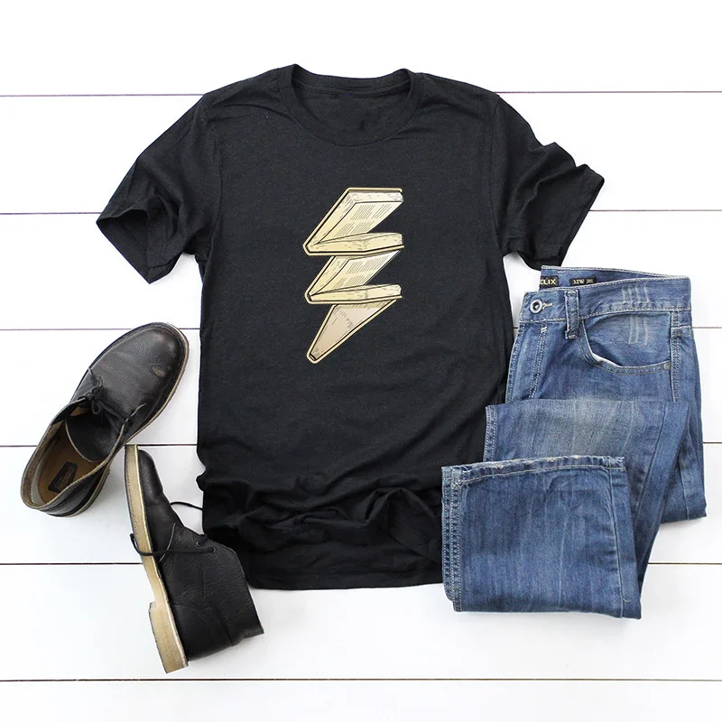 European and American Fashion Creative Spoof Books Round Neck Print Women's Short-sleeved Cotton Women's T-shirt