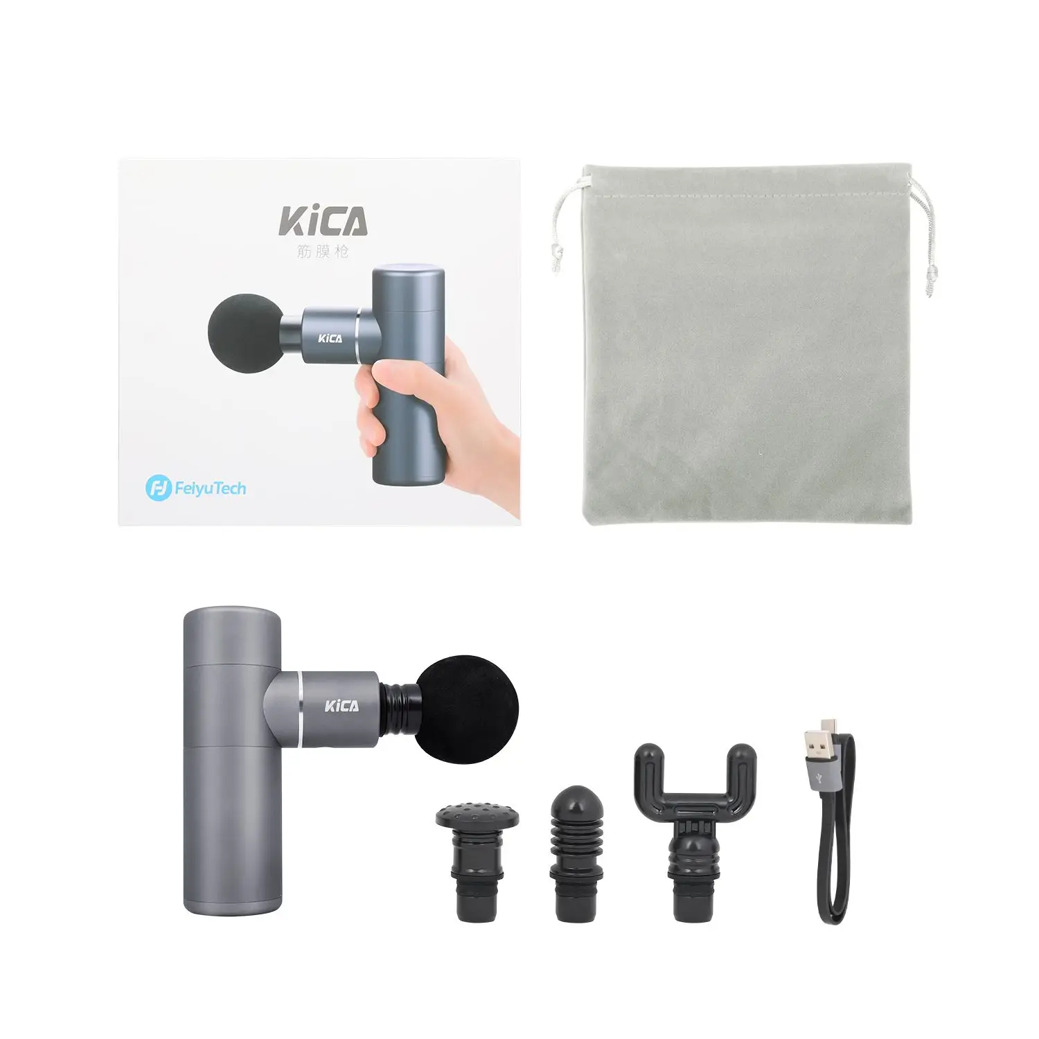 

KiCA K1 and K2 Package Mini Massage Gun Metal Deep Tissue Massage-Gun Electric Percussion Muscle Gun Massager Pain Relief Muscle