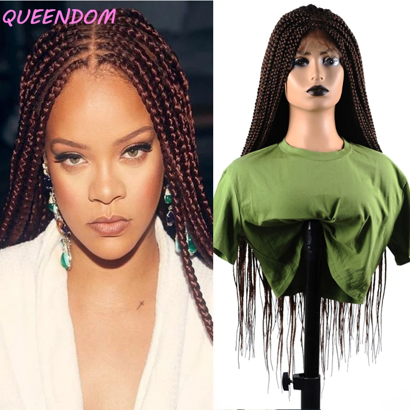 30 Inch Long Synthetic Braided Lace Front Wigs with Baby Hair for Afro Women Ombre Brown Heat Resisitant Natural Box Braids Wig 
30 Inch Long Synthetic Braided Lace Front Wigs with Baby Hair for Afro Women Ombre Brown Heat Resisitant Natural Box Braids Wig