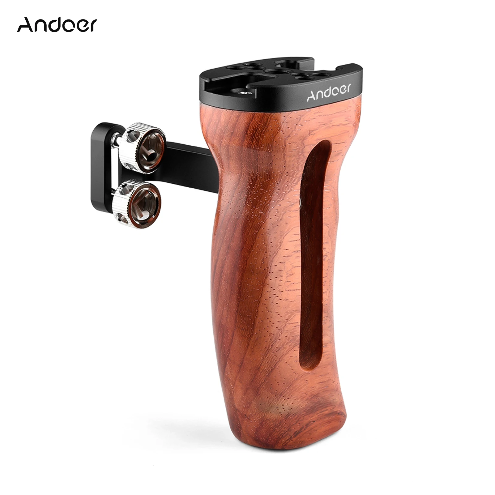 

Универсальная деревянная ручка Andoer для камеры левая/правая рукоятка с креплением для холодного башмака отверстия для винтов 1/4 дюйма и 3/8 дю...
