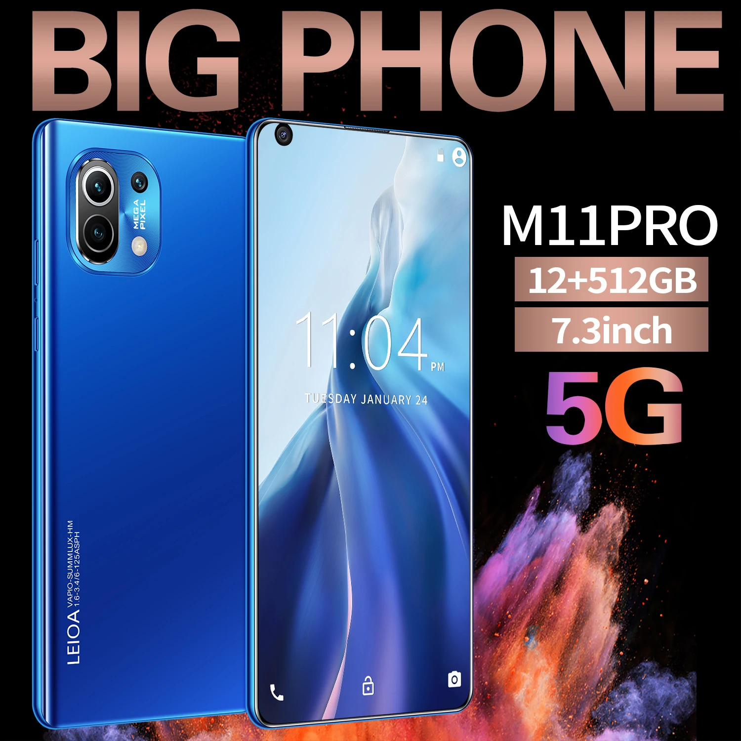 M11 Pro 7.3 Inch Full Screen Smartphone 16+32MP Camera 12 512GB Fingerprint Unlock 5G Network 6000mAh 10 Core MTK6889 Cellphones
M11 Pro 7.3 Inch Full Screen Smartphone 16+32MP Camera 12 512GB Fingerprint Unlock 5G Network 6000mAh 10 Core MTK6889 Cellphones