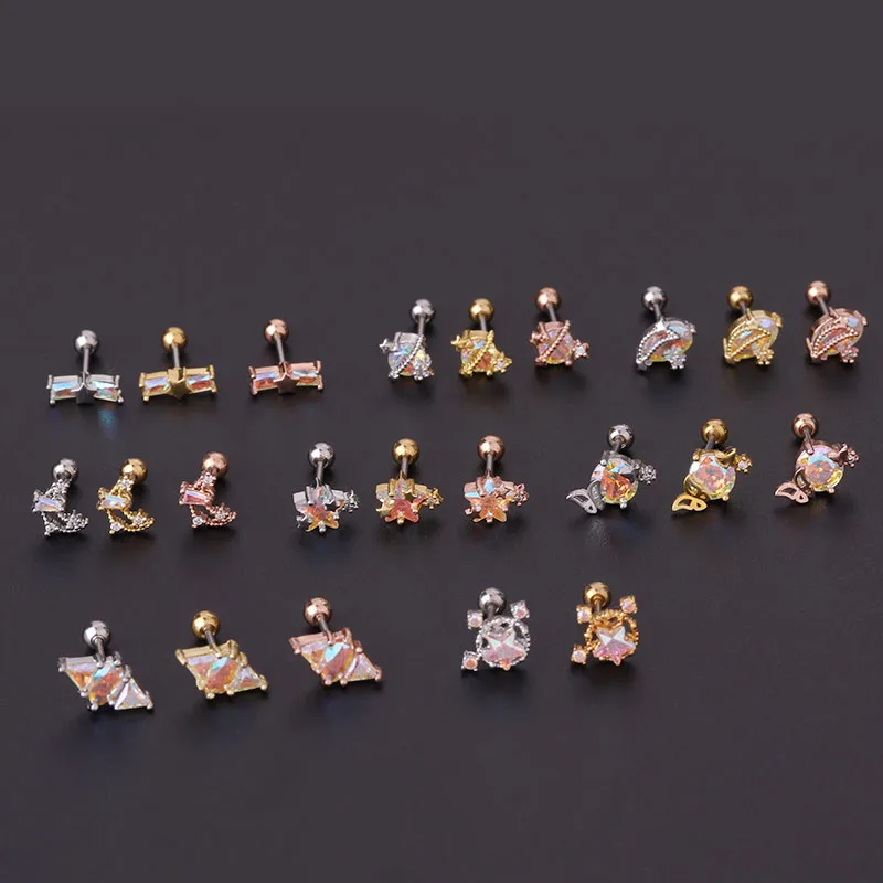 1PC Cz Ear Studs Cartilage Earring for Women Stainless Steel Zircon Small Stud Earring Ear Piercing Jewelry Gifts
1PC Cz Ear Studs Cartilage Earring for Women Stainless Steel Zircon Small Stud Earring Ear Piercing Jewelry Gifts