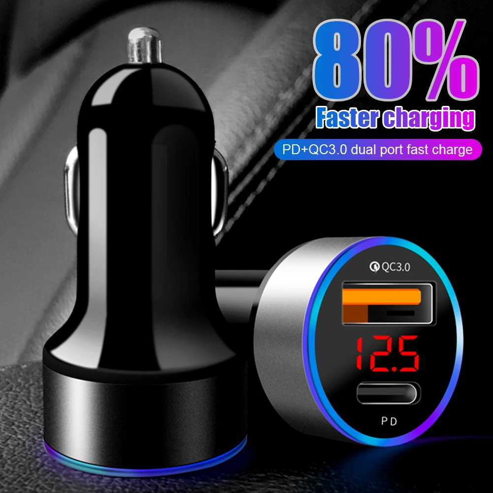 Universal USB Car Charger 12V 24V USB Charger Adapter PD+QC3.0 Dual USB Fast Charging Digital Voltmeter For Phone GPS With Cable
Universal USB Car Charger 12V 24V USB Charger Adapter PD+QC3.0 Dual USB Fast Charging Digital Voltmeter For Phone GPS With Cable