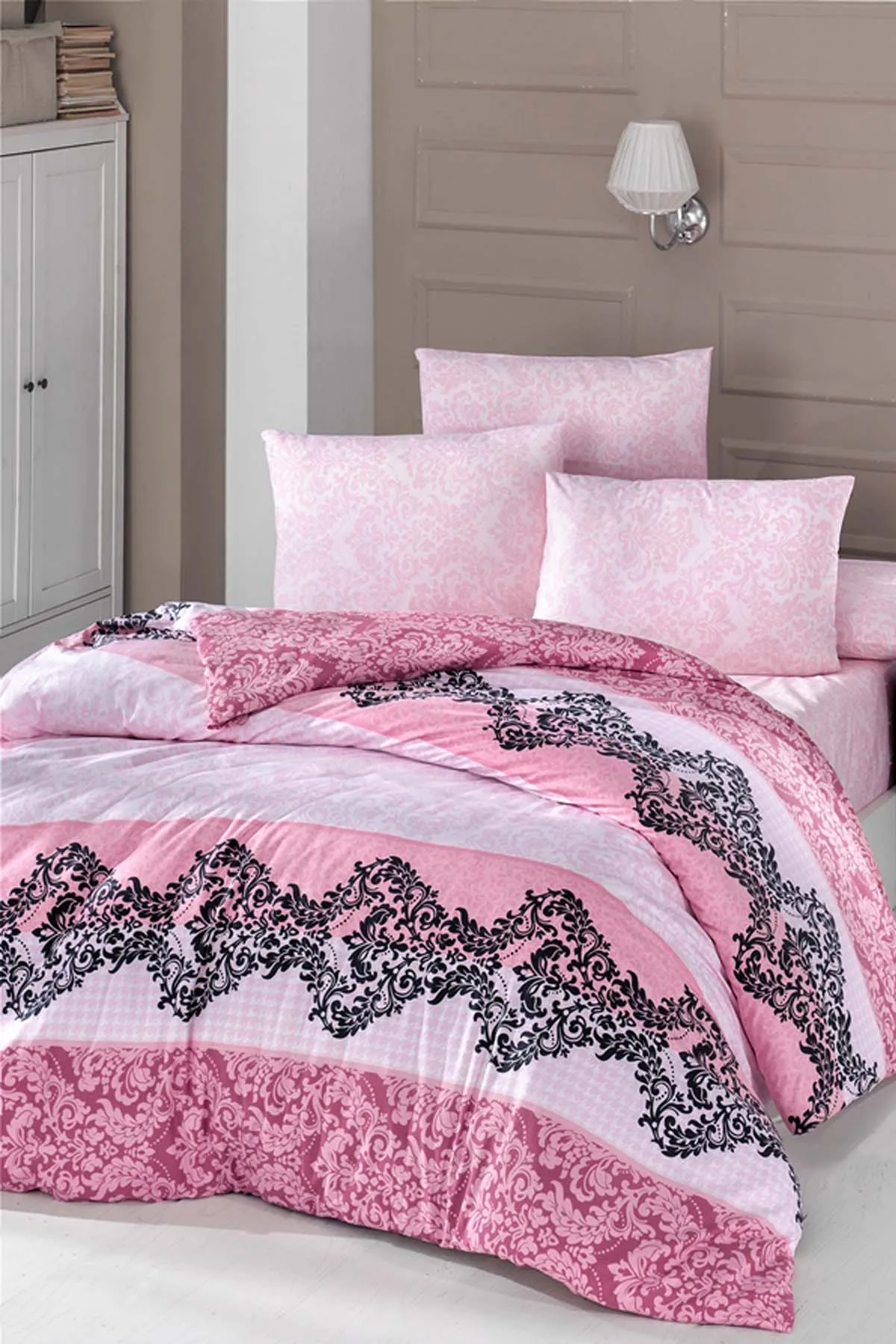 Bonny Home Groowy Powder & Black Ranforce 100 Cotton Double Duvet cover set GRWr-50127v-2 
Bonny Home Groowy Powder & Black Ranforce 100 Cotton Double Duvet cover set GRWr-50127v-2