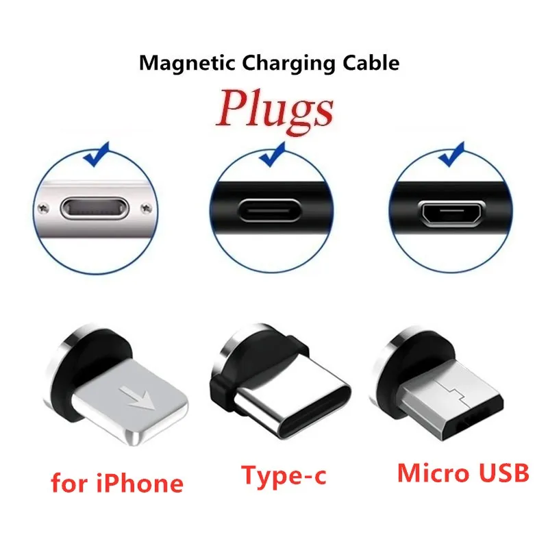 Магнитный кабель HEEMAX штекер Type C Micro USB адаптер для быстрой зарядки телефона