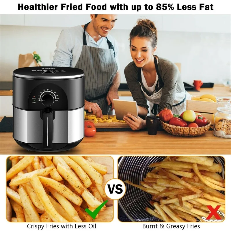 Costway 3.5QT 1300W Electric Stainless Steel Air Fryer Oven Oilless Cooker Overheat Protection Use safety Air Fryer Nonslip Feet
Costway 3.5QT 1300W Electric Stainless Steel Air Fryer Oven Oilless Cooker Overheat Protection Use safety Air Fryer Nonslip Feet