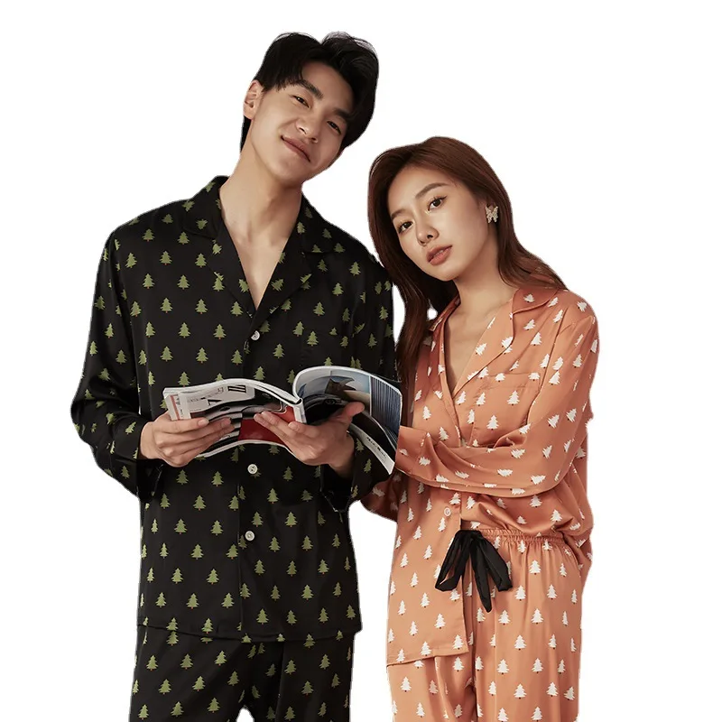 Satin Women Loungewear Couple Sleepwear 2PCS Pajamas Set Spring Summer New Shirt&Pants Long Sleeve Print Trouser Suits Home Wear
Satin Women Loungewear Couple Sleepwear 2PCS Pajamas Set Spring Summer New Shirt&Pants Long Sleeve Print Trouser Suits Home Wear