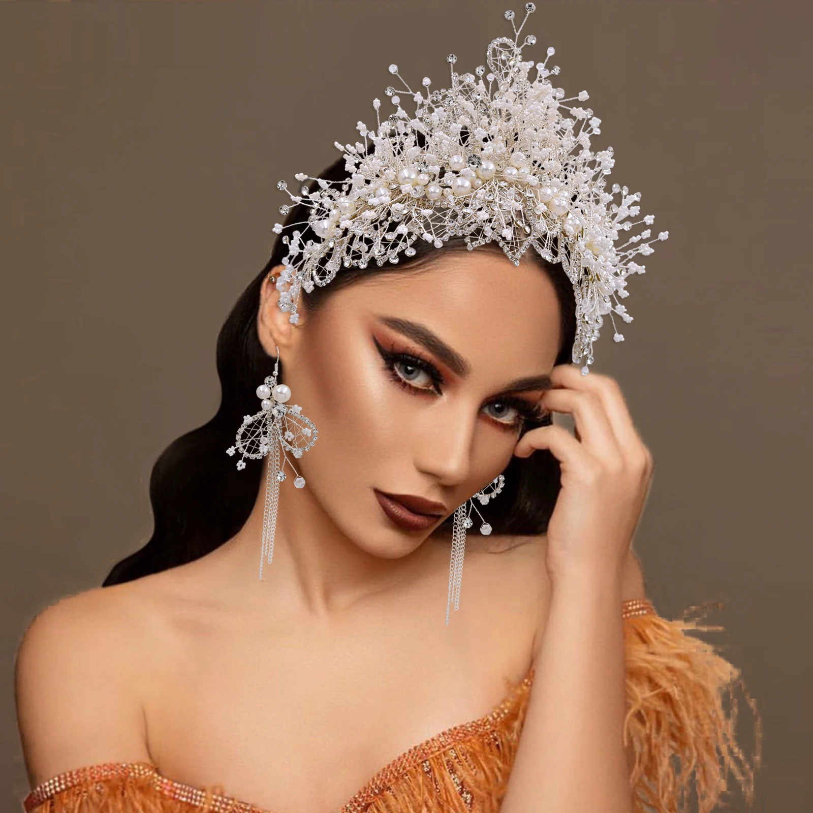 HP245 Pearl Rhinestones Wedding Hair Accessories Crown for Bride Headdress for Women Bridesmaid Gift Wreath Bridal Headwear
HP245 Pearl Rhinestones Wedding Hair Accessories Crown for Bride Headdress for Women Bridesmaid Gift Wreath Bridal Headwear