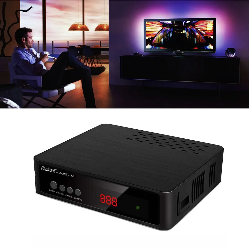 DVB T2 ТВ тюнер приемник цифровая наземная поддержка H.265 AV USB HD Пульт дистанционного