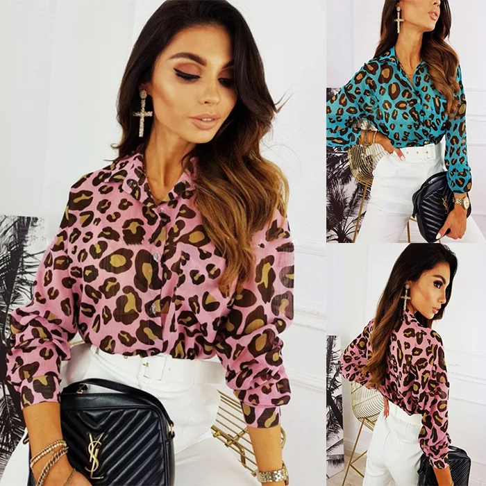 2020 Women Long Sleeve Leopard Print Shirt Fashion Lapel Buttons Blouse for Women Ladies Spring and Autumn Thin Temperament Tops
2020 Women Long Sleeve Leopard Print Shirt Fashion Lapel Buttons Blouse for Women Ladies Spring and Autumn Thin Temperament Tops
