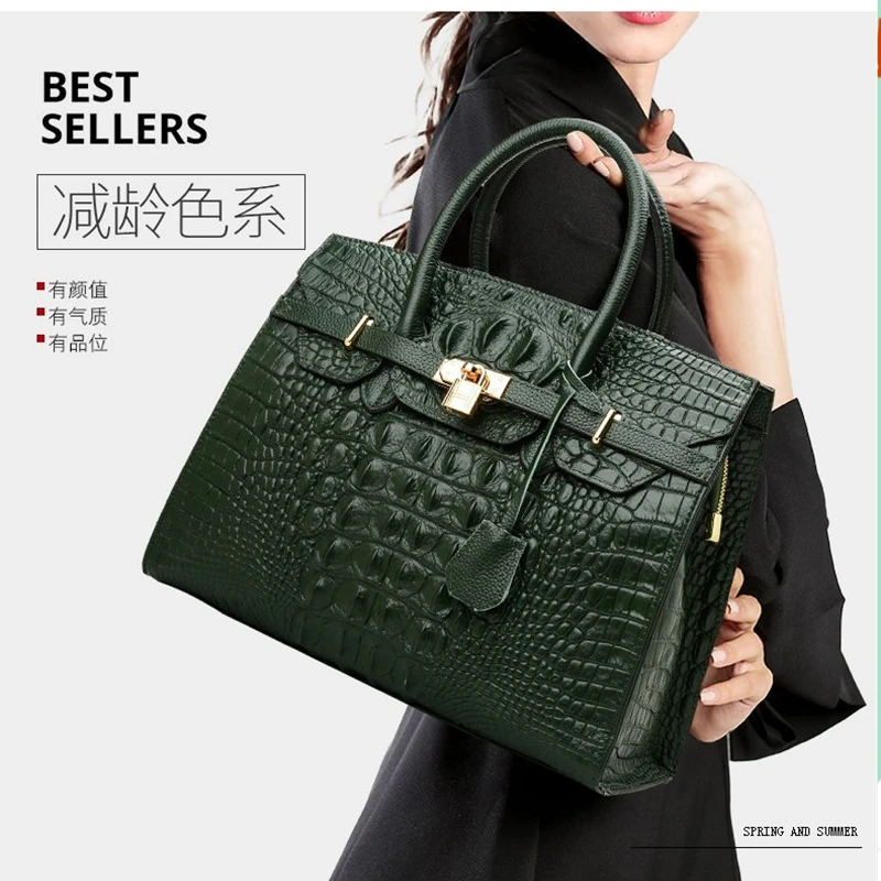 Crocodile Pattern Leather Bag Cowhide Ladies Handbag Large Capacity Shoulder Bag Woman Tote Fashion Bags Ladies Luxury Bags 2021
Crocodile Pattern Leather Bag Cowhide Ladies Handbag Large Capacity Shoulder Bag Woman Tote Fashion Bags Ladies Luxury Bags 2021