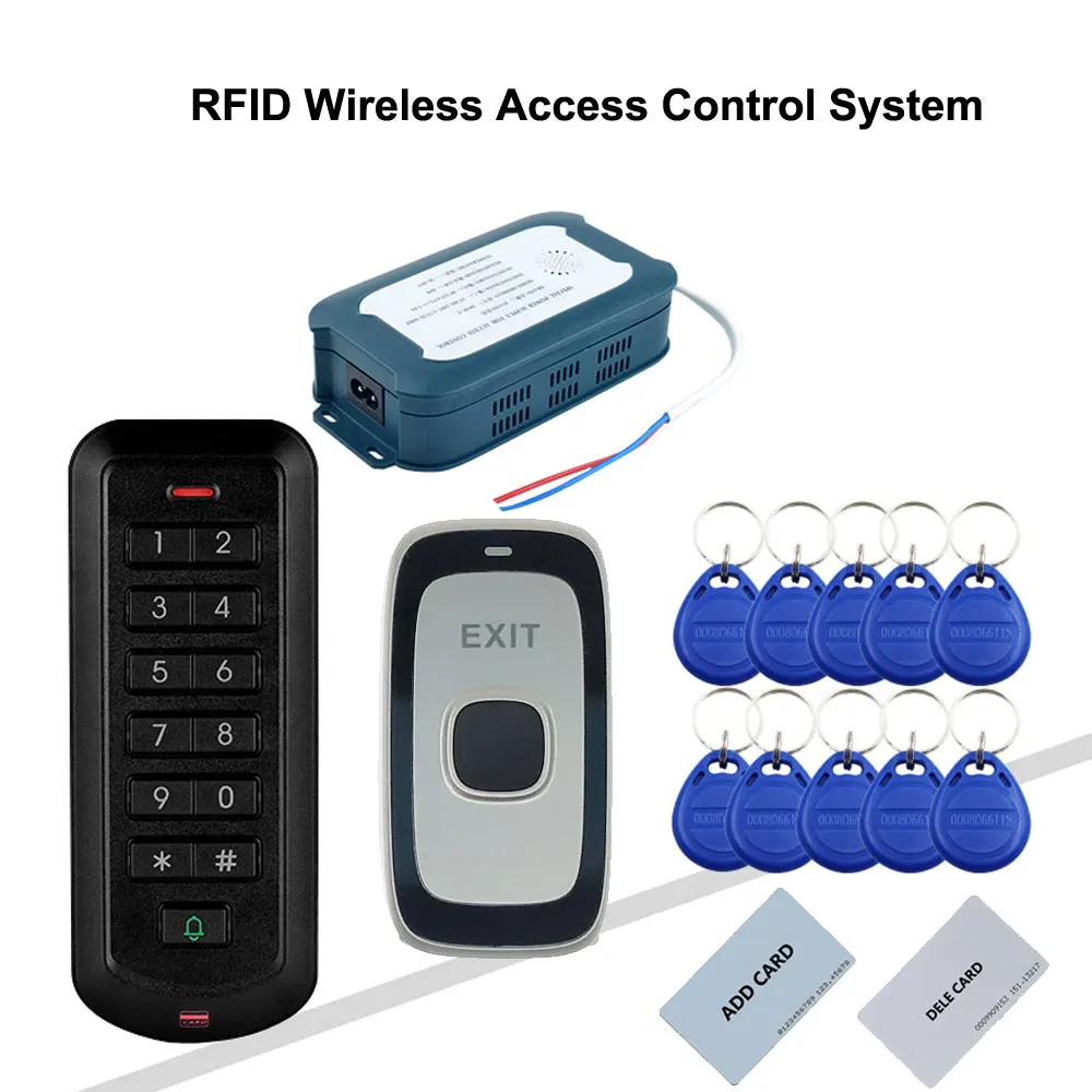 Беспроводная система контроля доступа RFID без проводки кнопка и выхода