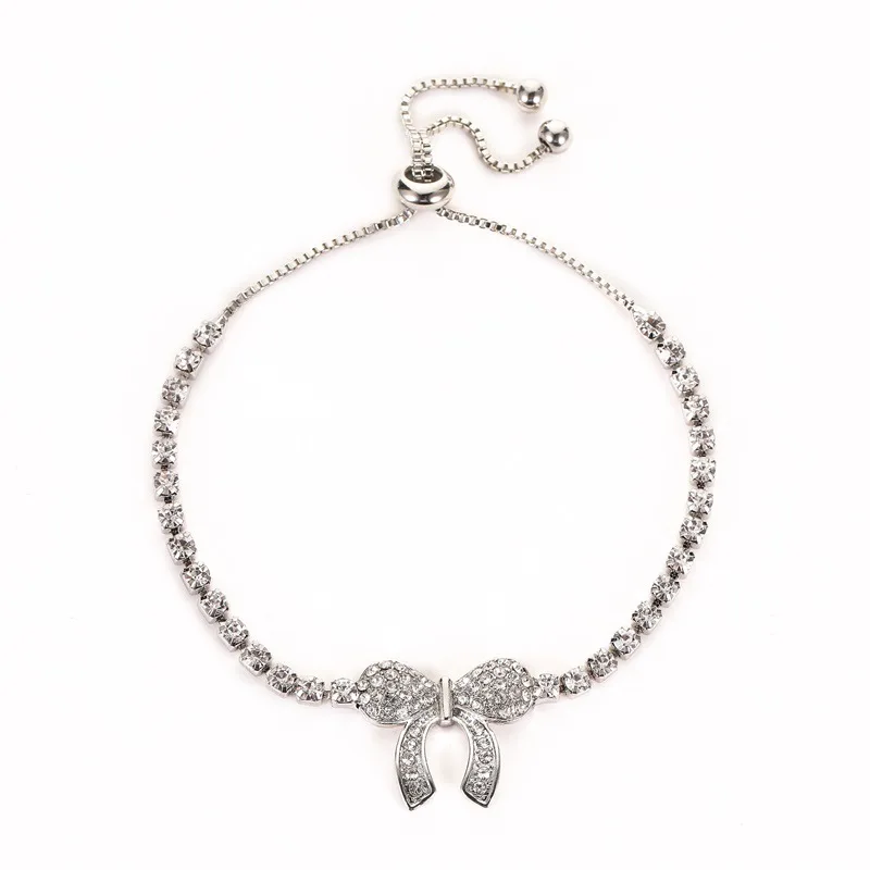 Sweet and Romantic Zircon Bow Knot Bracelet Fashion Crystal Adjustable Girls All-match Rosette Bracelet Jewelry
Sweet and Romantic Zircon Bow Knot Bracelet Fashion Crystal Adjustable Girls All-match Rosette Bracelet Jewelry