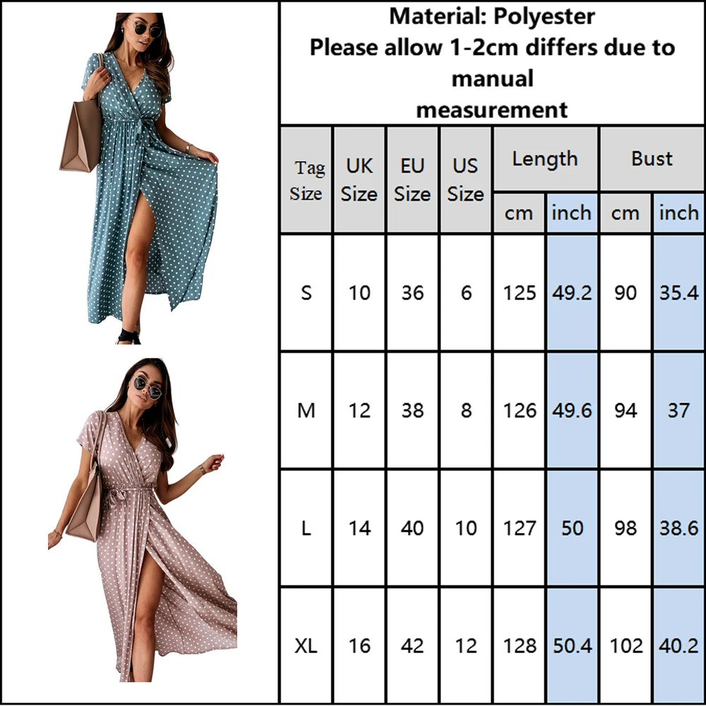 Polka dot Women's Dress V-neck Summer Wrap Dresses For Women Casual Front Split female Long Dress Office Ladies Vestidos D25
Polka dot Women's Dress V-neck Summer Wrap Dresses For Women Casual Front Split female Long Dress Office Ladies Vestidos D25