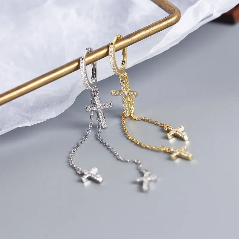 A00979 925 Sterling Silver Gothic Ethnic Cross Tassel Earline Earring for Fashion Women Bohemian Punk Charming Jewelry
A00979 925 Sterling Silver Gothic Ethnic Cross Tassel Earline Earring for Fashion Women Bohemian Punk Charming Jewelry
