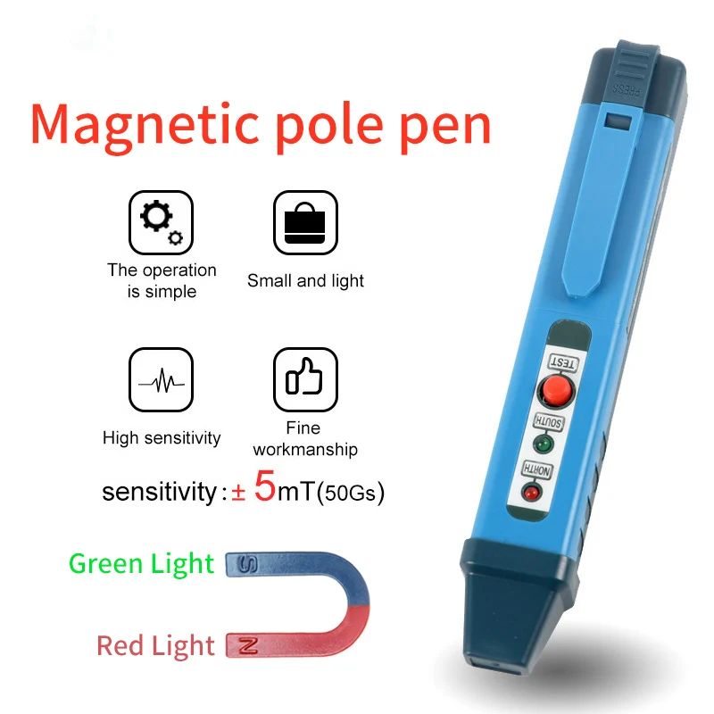 

ALIYIQI Factory Magnetic Field Magnet N,S Pole Detection Polar Pen North South Polarity Determination Red Emitting N-Pole Green