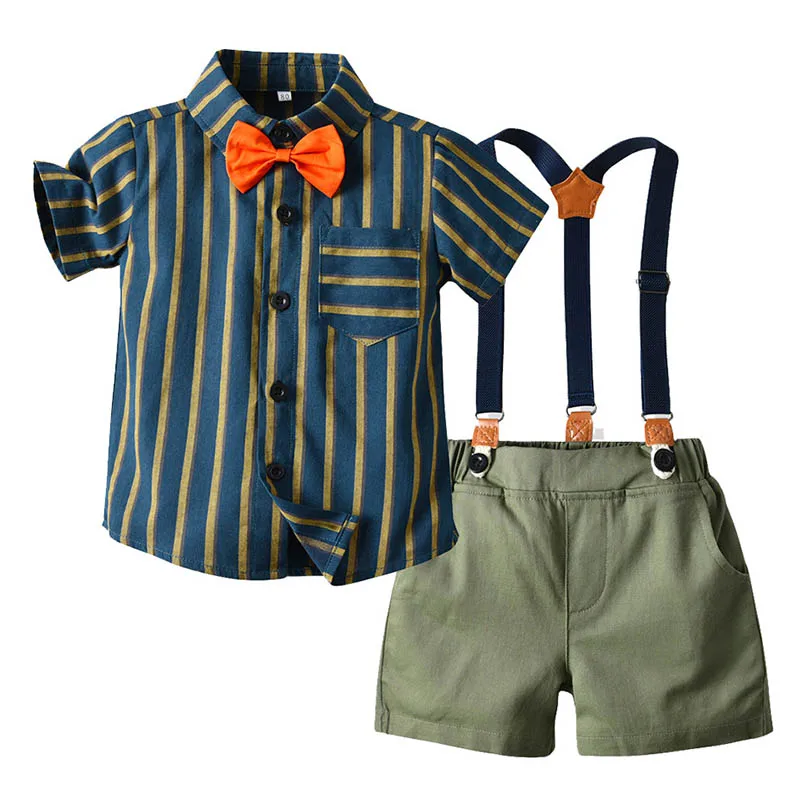 Костюм Джентльмена для маленьких мальчиков, рубашка с коротким рукавом в полоску, топ с бантом и шорты на бретелях, летняя одежда для малень...
Костюм Джентльмена для маленьких мальчиков, рубашка с коротким рукавом в полоску, топ с бантом и шорты на бретелях, летняя одежда для малень...