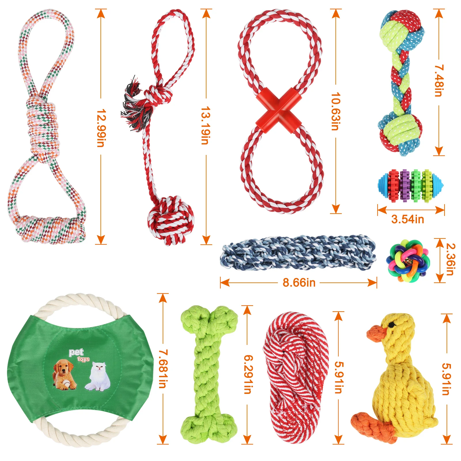 10pcs Dog Cotton Rope Toys Puppy Dog Chew Toys Teething Training for Small and Medium Dog K888
10pcs Dog Cotton Rope Toys Puppy Dog Chew Toys Teething Training for Small and Medium Dog K888