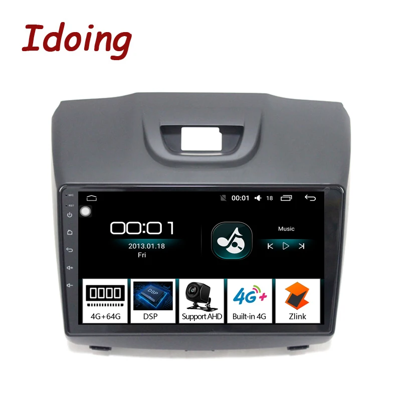 Автомагнитола Idoing 9 "4G + 64G для Chevrolet Trailblazer S10 Colorado Isuzu D max с навигацией GPS Android без 2