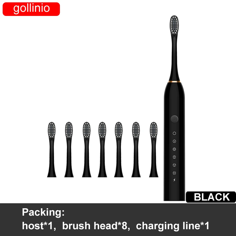 gollinio Sonic Electric Toothbrush Usb fast charging smart teeth Rechargeable Tooth Brushe Replacement Heads Set case GL25D
gollinio Sonic Electric Toothbrush Usb fast charging smart teeth Rechargeable Tooth Brushe Replacement Heads Set case GL25D