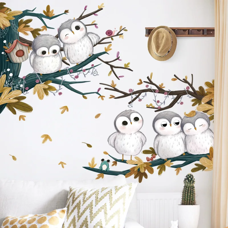 Cartoon Owl Wall Sticker Living Room Children's Bedroom Decoration Self Adhesive Removable Picture Stickers Kids Free combinati
Cartoon Owl Wall Sticker Living Room Children's Bedroom Decoration Self Adhesive Removable Picture Stickers Kids Free combinati