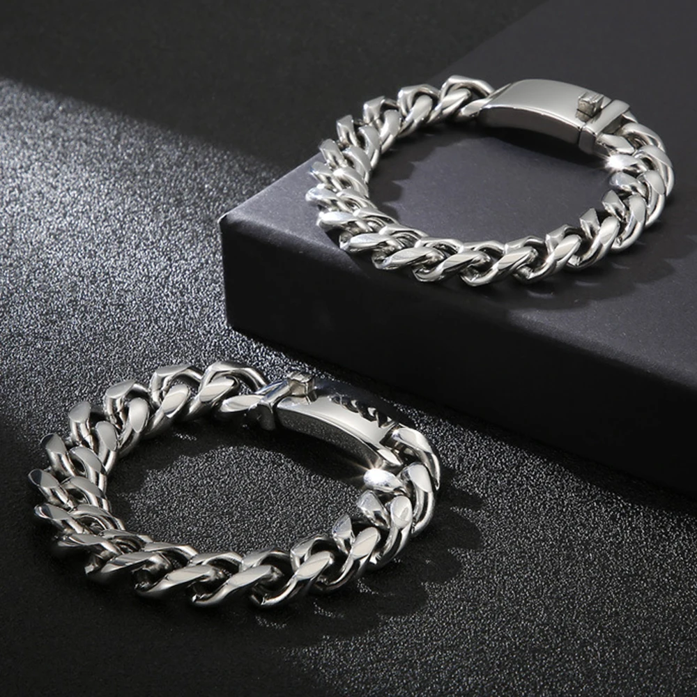 Shiny Polished Mens Curb Cuban Link Chain Bracelet Punk Hiphop Men Women 316L Stainless Steel Bracelet Jewelry 10mm 12mm 15mm
Shiny Polished Mens Curb Cuban Link Chain Bracelet Punk Hiphop Men Women 316L Stainless Steel Bracelet Jewelry 10mm 12mm 15mm
